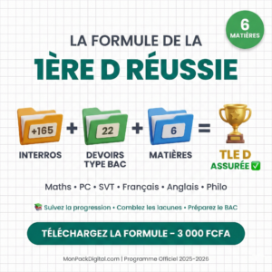 Pack Excellence Première D — Sujets Corrigés