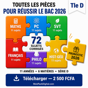 Recueil BAC D 2015-2025 — 72 Sujets Corrigés + Pronostics 2026