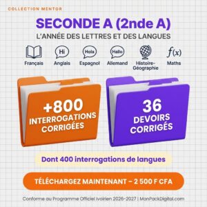 Pack Seconde A — Collection Mentor 2026-2027